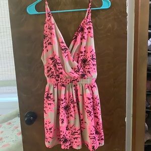 Pink floral romper